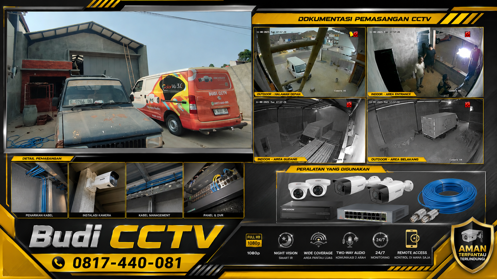 Instalasi CCTV Hikvision Tegal, Kerapihan Jadi Prioritas