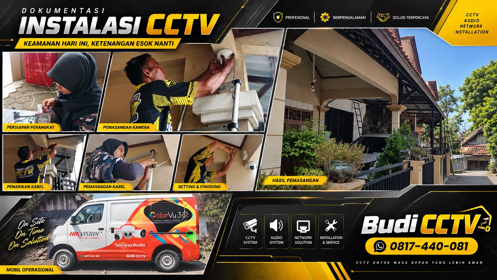 Pemasangan CCTV HiLook di Slawi, Standar Kerapihan Instalasi Profesional