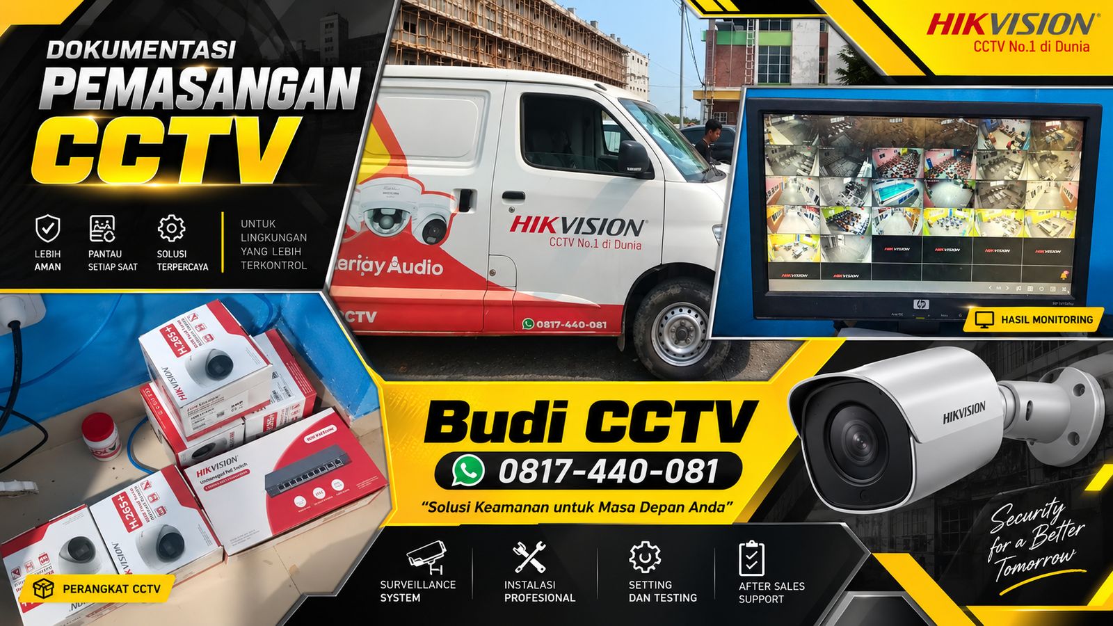 Instalasi CCTV Hikvision IP Camera Bergaransi Resmi di Sekolah Dasar Slawi