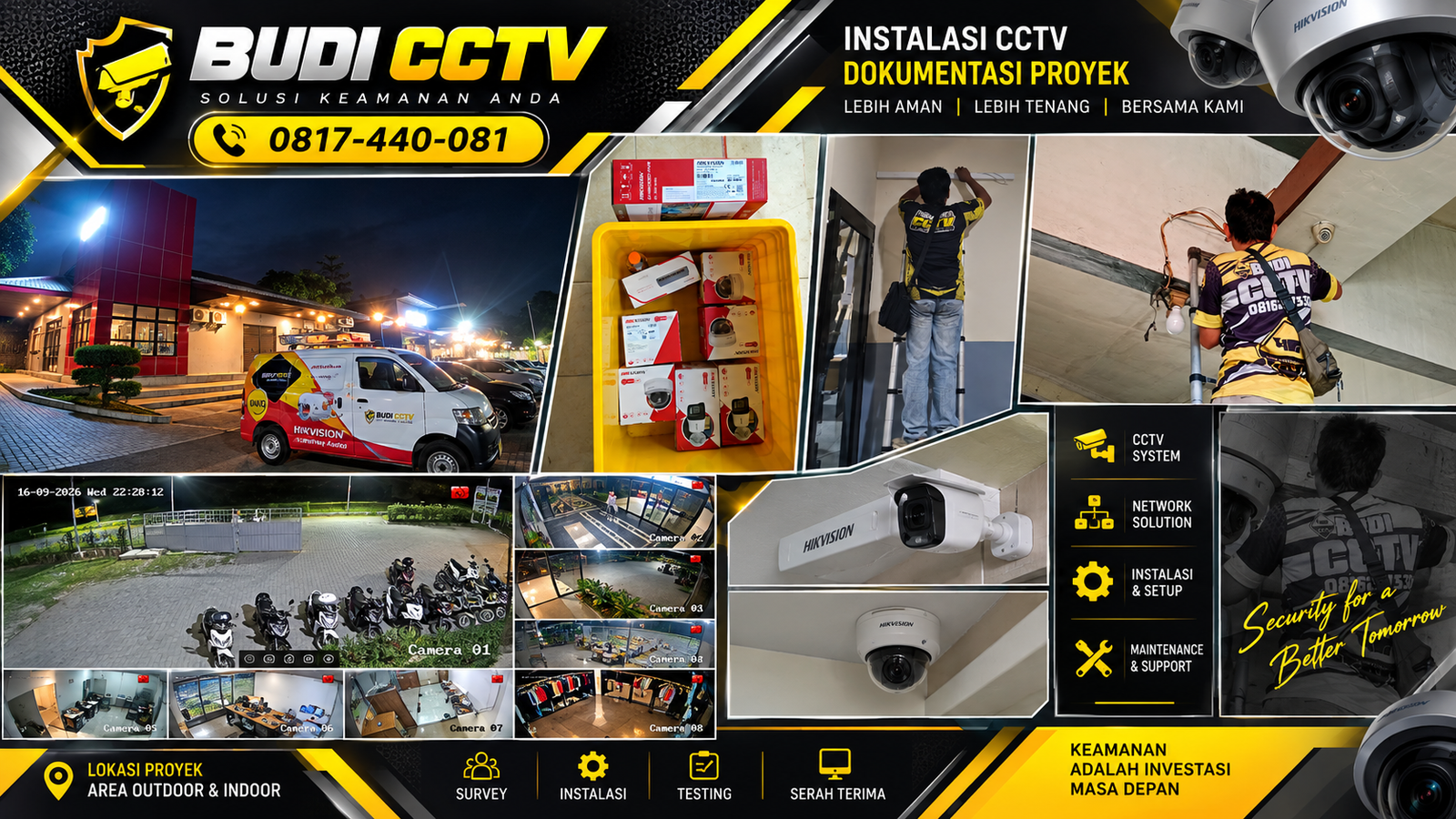 Pemasangan CCTV Hikvision Kafe Slawi, Wujud Adaptasi Teknologi Keamanan Modern