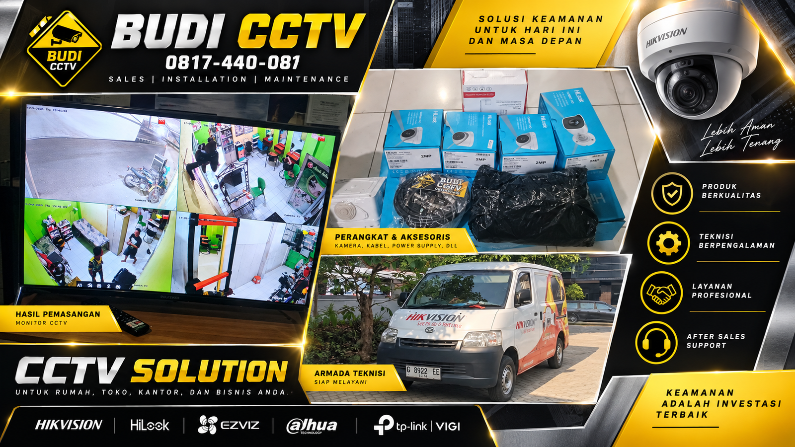 Instalasi CCTV Hilook di Salon Kecantikan Slawi, Kapasitas Penyimpanan Rekaman Memadai