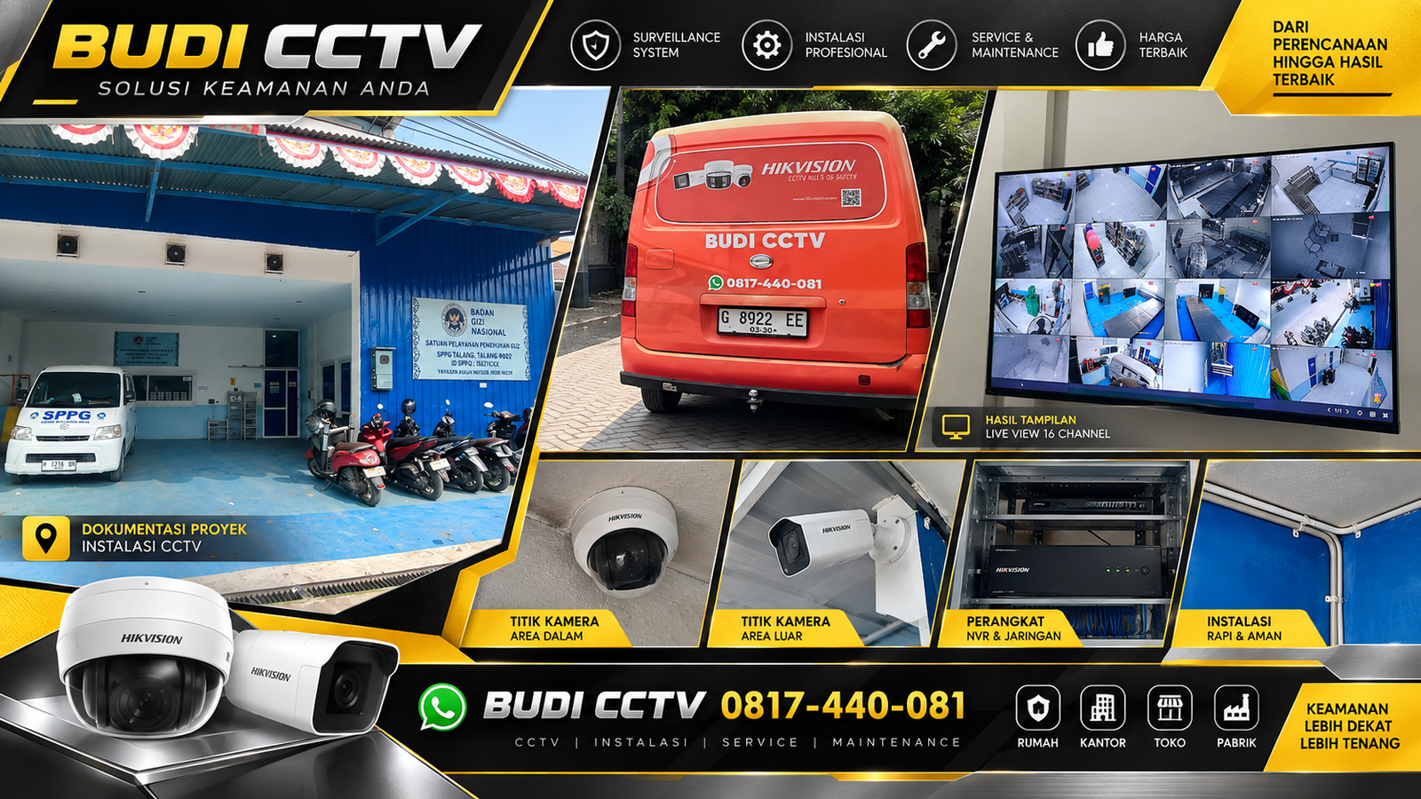 Pemasangan CCTV Hikvision di SPPG Slawi, Adaptasi Teknologi Pemantauan Digital