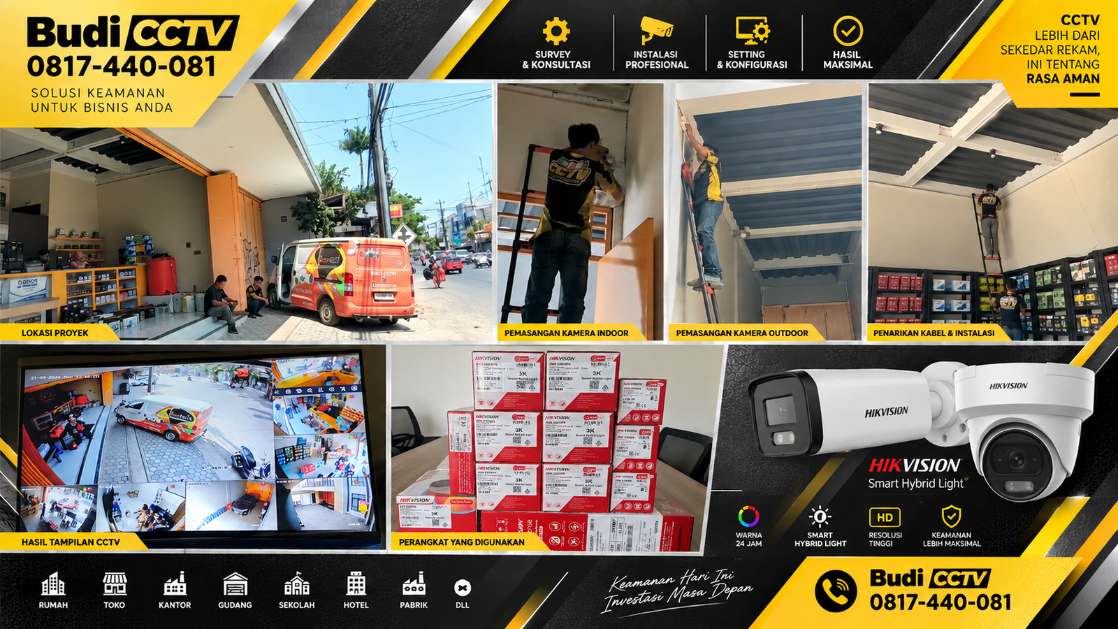 Instalasi CCTV Hikvision di Usaha Otomotif Slawi, Edukasi Penggunaan Sistem Keamanan