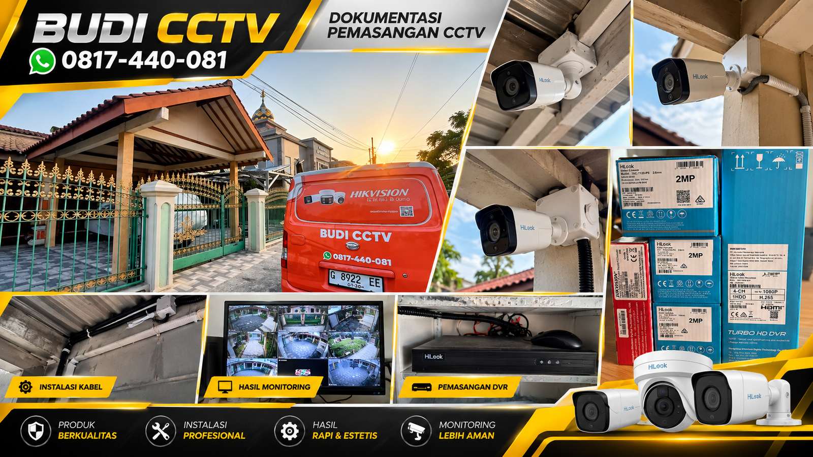 Instalasi CCTV Hilook di Rumah Slawi, Hasil Pemasangan Profesional