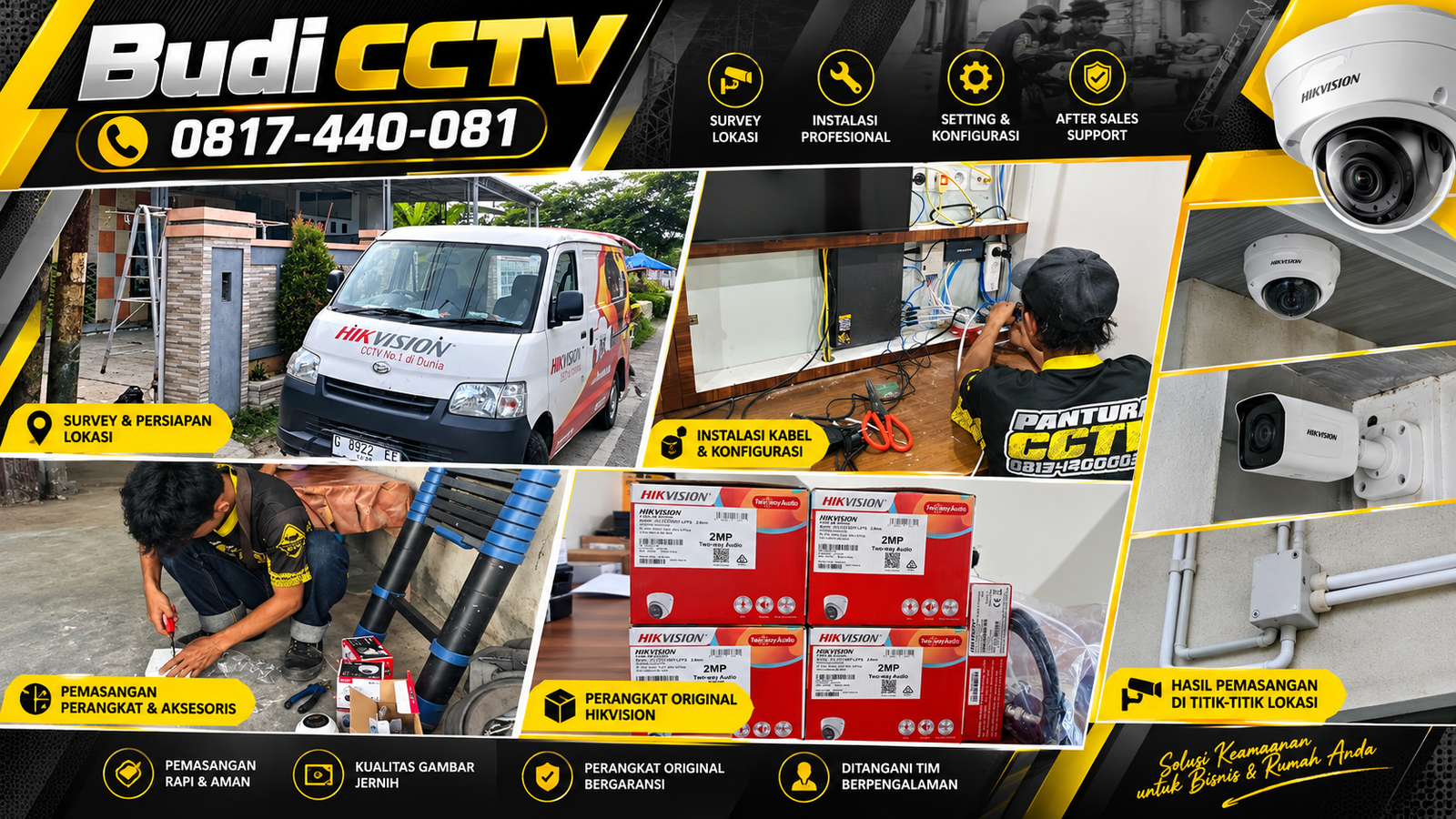 Instalasi CCTV Hikvision Two Way Audio di Rumah Slawi, Layanan Purna Jual