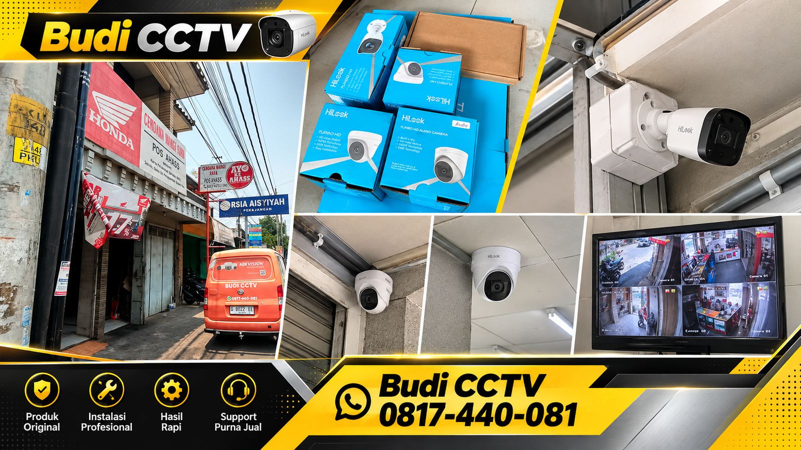 Instalasi CCTV Hilook di Slawi untuk Bengkel Motor dengan Sistem Terintegrasi