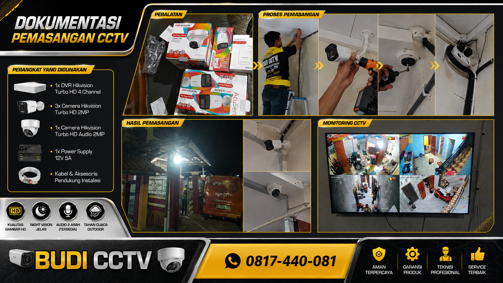 Pemasangan CCTV Hikvision Two Way Audio Rumah Tinggal Slawi