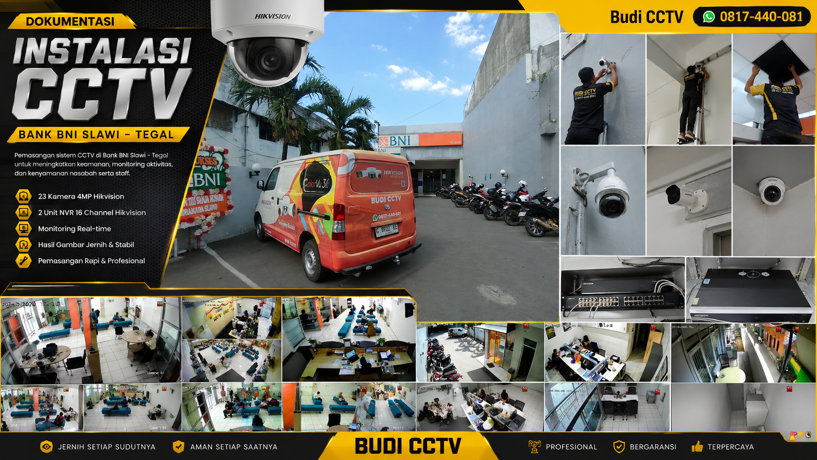 Pemasangan CCTV Bank BNI Slawi Cegah Pencurian