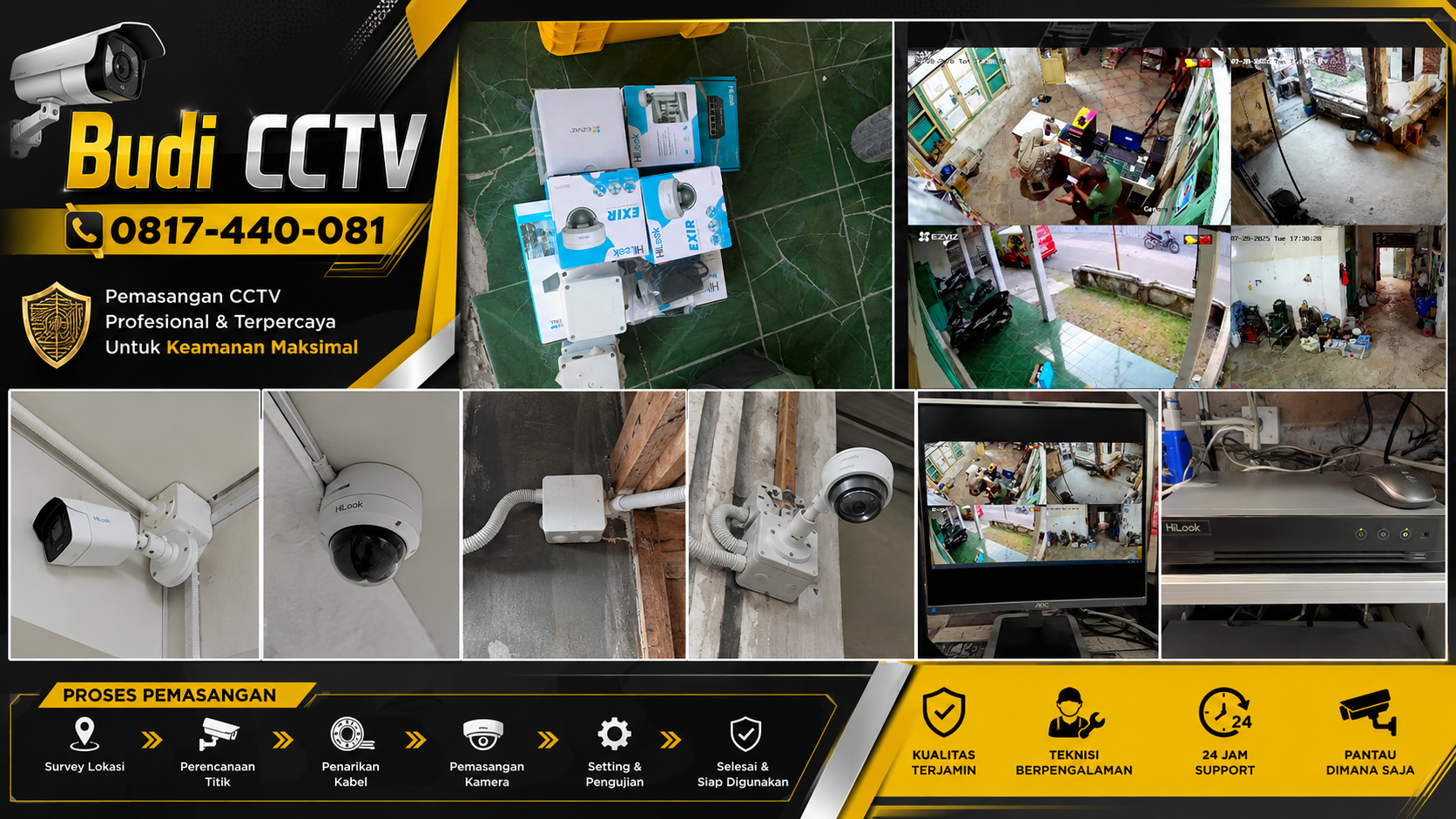 Instalasi CCTV HiLook Tegal Diawali Survei Menyeluruh